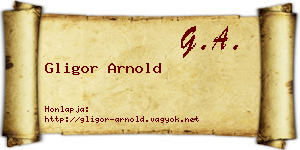Gligor Arnold névjegykártya
